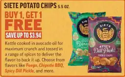 Central Market Siete potato chips offer