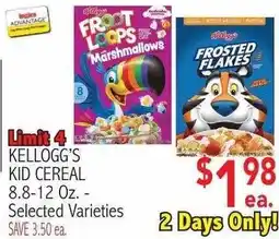 Ingles Markets Kellogg's kid cereal offer