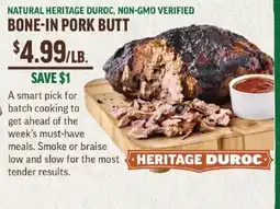 Central Market Heritage Duroc bone-in pork butt offer