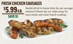 Central Market Fresh Chicken Sausages offer