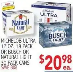 Ingles Markets Michelob Ultra or Busch or Natural Light offer
