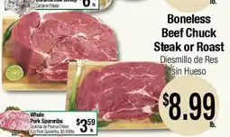 Big Saver Foods Boneless Beef Chuck Steak or Roast offer