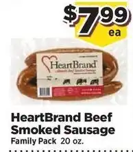 Food Town HeartBrand Beef Smoked Sausage offer