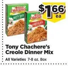 Food Town Tony Chachere's Creole Dinner Mix offer