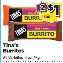 Food Town Tina's Burritos offer