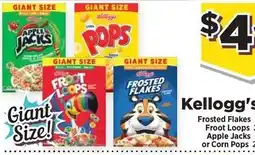 Food Town Kellogg's Frosted Flakes Froot Loops Apple Jacks or Corn Pops offer