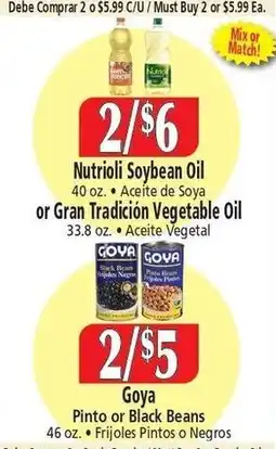 Food City Nutrioli Soybean Oil or Gran Tradicion Vegetable Oil offer