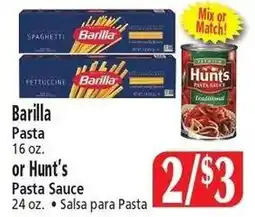 Food City Barilla Pasta or Hunt's Pasta Sauce offer