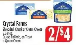Food City Crystal Farms shredded, chunk or cream cheese offer