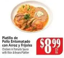 Food City Chicken in Tomato Sauce with Rice & Beans Platter offer