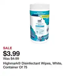Office Depot Highmark Disinfectant Wipes, White, Container Of 75 offer