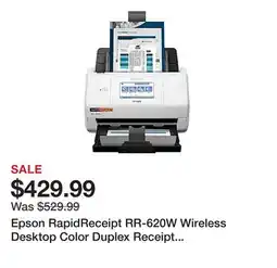 Office Depot Epson RapidReceipt RR-620W Wireless Desktop Color Duplex Receipt and Document Scanner offer
