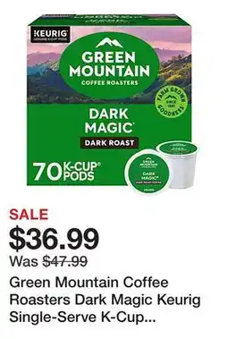 Office Depot Green Mountain Coffee Roasters Dark Magic Keurig Single-Serve K-Cup Pods, Dark Roast Coffee 70 Count offer