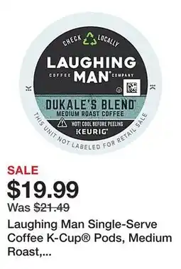 Office Depot Laughing Man Single-Serve Coffee K-Cup Pods, Medium Roast, Dukale's Blend, Carton Of 22 offer