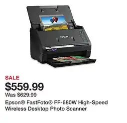 Office Depot Epson FastFoto FF-680W High-Speed Wireless Desktop Photo Scanner offer