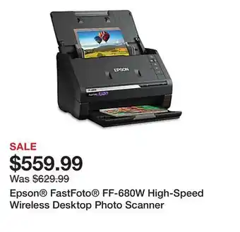 Office Depot Epson FastFoto FF-680W High-Speed Wireless Desktop Photo Scanner offer