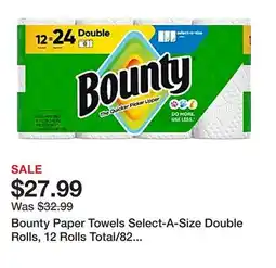 Office Depot Bounty Paper Towels Select-A-Size Double Rolls, 12 Rolls Total/82 Sheets Per Roll, White offer