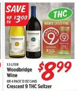 Rouses Woodbridge Wine OR Crescent 9 THC Seltzer offer
