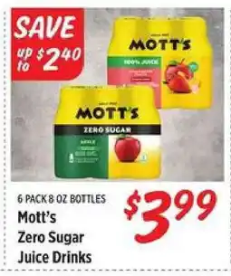 Rouses Mott's Zero Sugar Juice Drinks offer