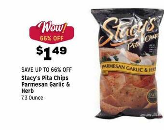 Grocery Outlet Stacy's Pita Chips Parmesan Garlic & Herb offer