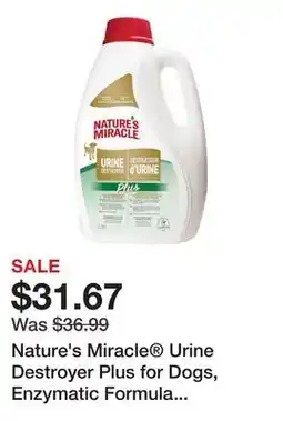 Petsmart Nature's Miracle Urine Destroyer Plus for Dogs, Enzymatic Formula for Eliminating Dog Urine offer