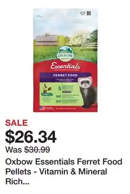 Petsmart Oxbow Essentials Ferret Food Pellets - Vitamin & Mineral Rich Formula - 4 Lbs - Made in USA offer