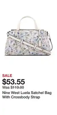 Kohl's Nine West Luela Satchel Bag With Crossbody Strap offer