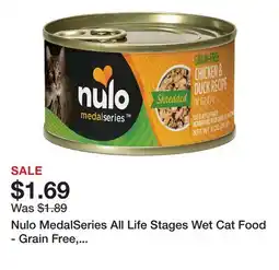 Petsmart Nulo MedalSeries All Life Stages Wet Cat Food - Grain Free, Shredded, 3 Oz offer