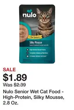 Petsmart Nulo Senior Wet Cat Food - High-Protein, Silky Mousse, 2.8 Oz offer