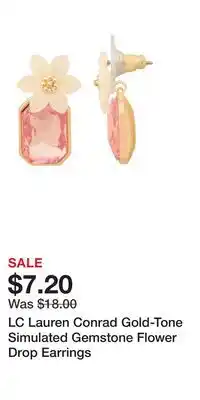 Kohl's LC Lauren Conrad Gold-Tone Simulated Gemstone Flower Drop Earrings offer