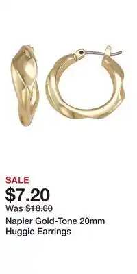 Kohl's Napier Gold-Tone 20mm Huggie Earrings offer