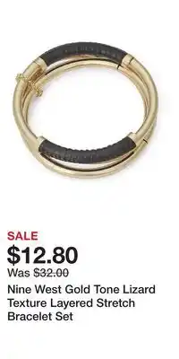 Kohl's Nine West Gold Tone Lizard Texture Layered Stretch Bracelet Set offer