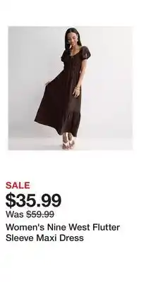 Kohl's Women's Nine West Flutter Sleeve Maxi Dress offer