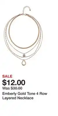 Kohl's Emberly Gold Tone 4 Row Layered Necklace offer