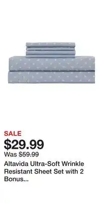 Kohl's Altavida Ultra-Soft Wrinkle Resistant Sheet Set with 2 Bonus Pillowcases offer