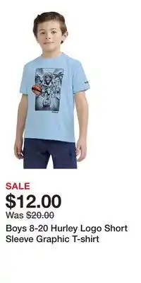 Kohl's Boys 8-20 Hurley Logo Short Sleeve Graphic T-shirt offer