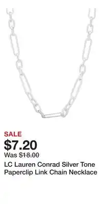 Kohl's LC Lauren Conrad Silver Tone Paperclip Link Chain Necklace offer
