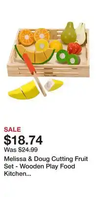 Kohl's Melissa & Doug Cutting Fruit Set - Wooden Play Food Kitchen Accessory, Multi offer