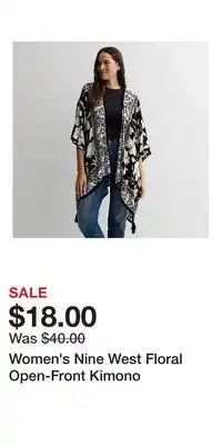 Kohl's Women's Nine West Floral Open-Front Kimono offer