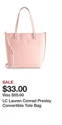 Kohl's LC Lauren Conrad Presley Convertible Tote Bag offer