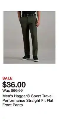 Kohl's Men's Haggar Sport Travel Performance Straight Fit Flat Front Pants offer