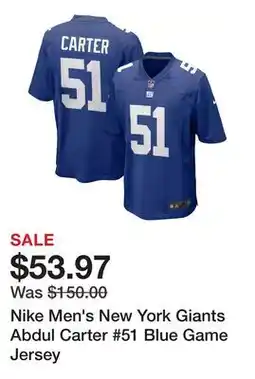 Dick's Sporting Goods Nike Men's New York Giants Abdul Carter #51 Blue Game Jersey offer
