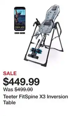 Dick's Sporting Goods Teeter FitSpine X3 Inversion Table offer