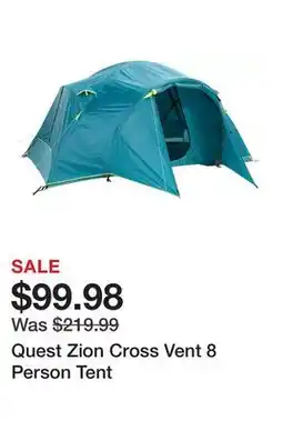 Dick's Sporting Goods Quest Zion Cross Vent 8 Person Tent offer