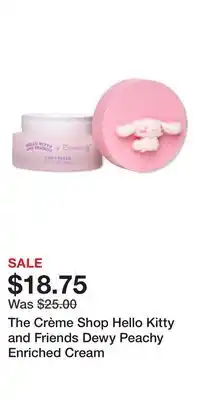 Ulta Beauty The Crème Shop Hello Kitty and Friends Dewy Peachy Enriched Cream offer