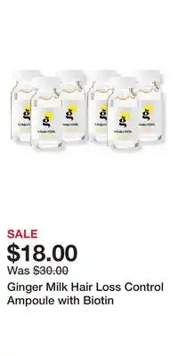 Ulta Beauty Ginger Milk Hair Loss Control Ampoule with Biotin offer