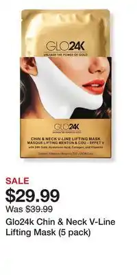 Ulta Beauty Glo24k Chin & Neck V-Line Lifting Mask (5 pack) offer