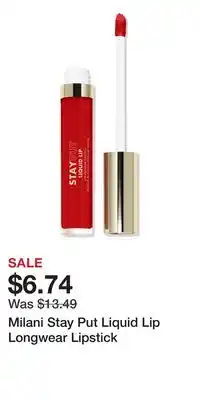 Ulta Beauty Milani Stay Put Liquid Lip Longwear Lipstick offer