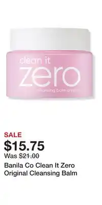 Ulta Beauty Banila Co Clean It Zero Original Cleansing Balm offer