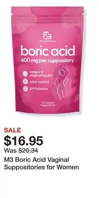 Ulta Beauty M3 Boric Acid Vaginal Suppositories for Women offer